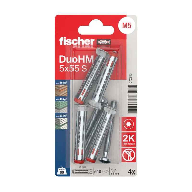 Dībele tukšām konstrukcijām DuoHM 5x55 S