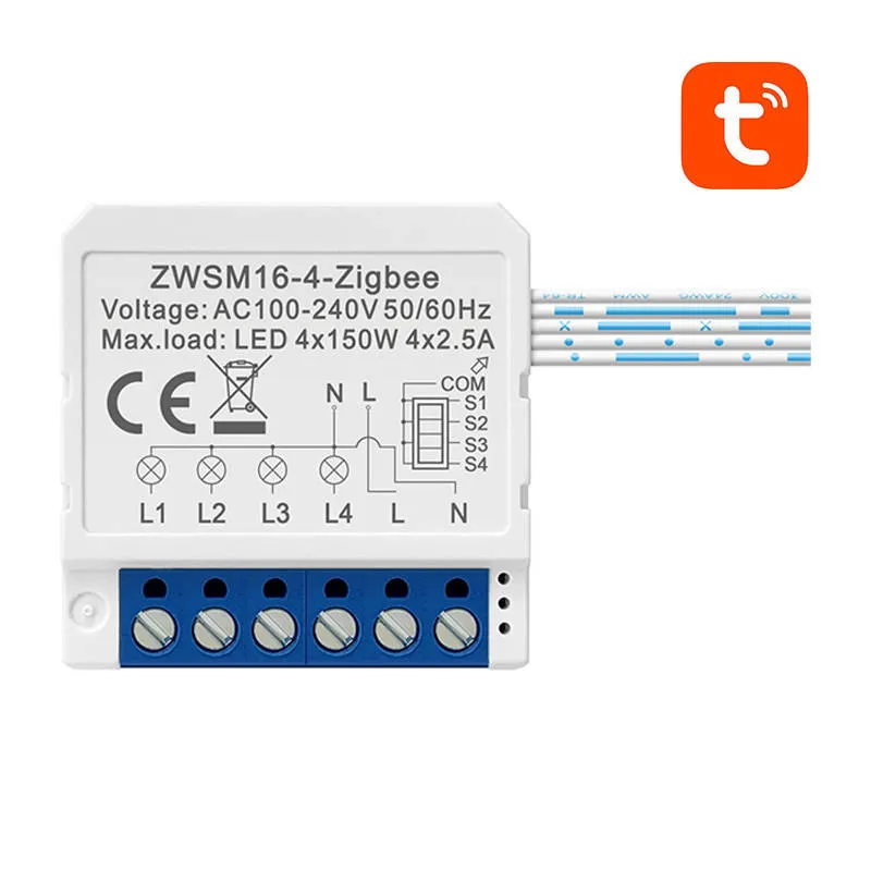 Smart Switch Module ZigBee Avatto ZWSM16-W4