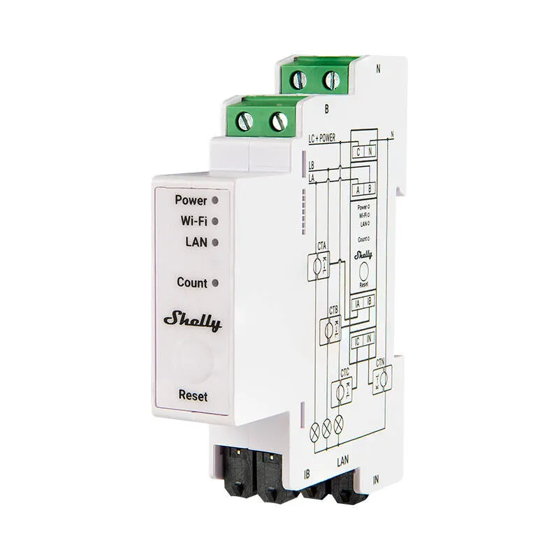Shelly PRO 3EM 120A 3-fāžu enerģijas